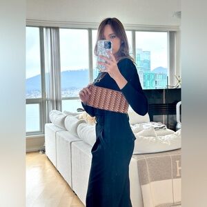 Salvatore Ferragamo Brown Woven Baguette Bag